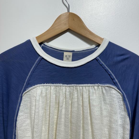 Free People Friday Fever Raglan Contrast Top White Size XS - Picture 7 of 10
